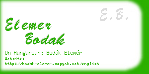 elemer bodak business card